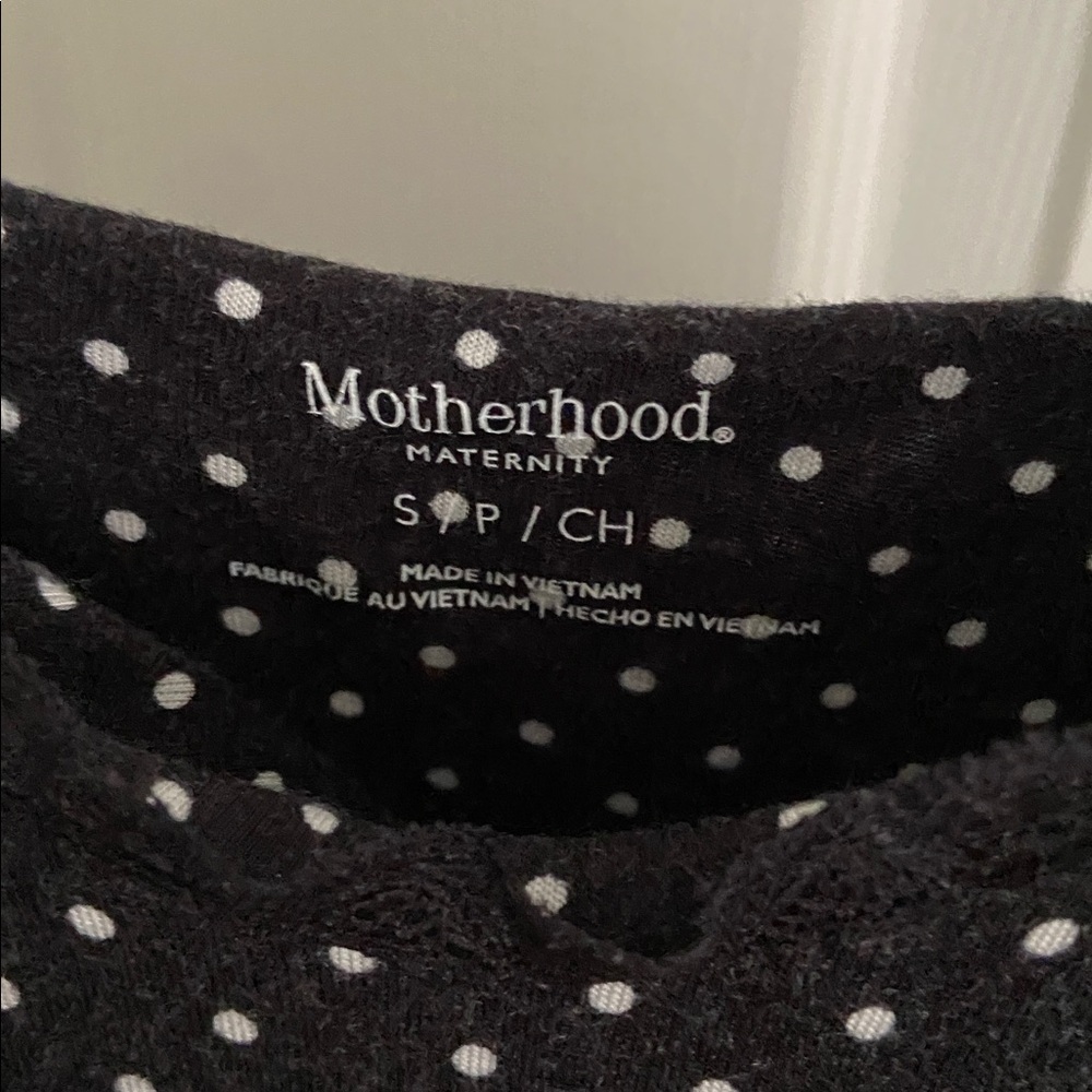 Motherhood Maternity Black Polka Dot Nursing Gown - Picture 3 of 4